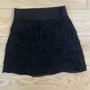 Express Black Ruffle Mini Skirt Size M | Tiered Chiffon Party Skirt